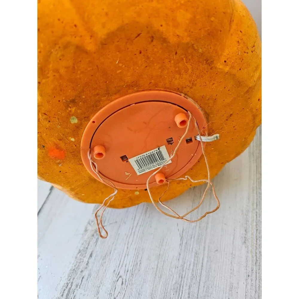 East West vintage gourd pumpkin curved light up as is Halloween fall decor large